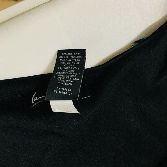 Lane Bryant Womens 24 Dress Black Green Watercolor Floral Sleeveless Sheath CS13 - Picture 4 of 5